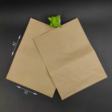 Пакет бумажный крафтовый для фастфуда, крафтовый пакет без ручек, 32*42*15см (кратность заказа - 50 шт)