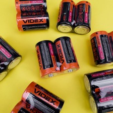 Батарейки солевые D R20 Videx 1.5 V (кратность заказа - 2 шт)