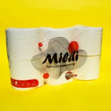 Туалетная бумага двухшаровая целлюлоза на втулке Mildi Pro Exprert, 6 шт