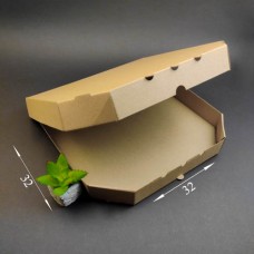 Коробка для пиццы картонная разборная бурая, 32*32*4 см (кратность заказа - 50 шт)