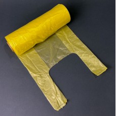 Пакеты майка в рулоне одноразовые полиэтиленовые для продуктов желтые, 22*45 см/10 мкм