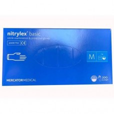 Перчатки нитриловые Nitrylex Basic М Синие (200 шт)